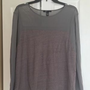 MNG Casual Gray Mesh long sleeve Top XL / XXL